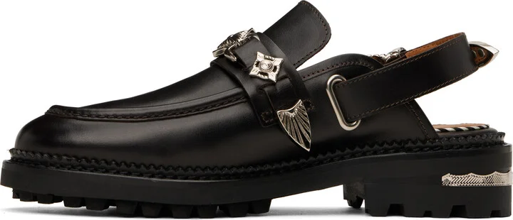 Toga Pulla SSENSE Exclusive Brown Metal Mule Loafers - Image 3