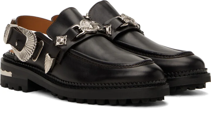 Toga Pulla SSENSE Exclusive Brown Metal Mule Loafers - Image 4