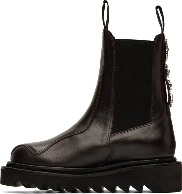 Toga Pulla SSENSE Exclusive Brown Platform Chelsea Boots - Image 3