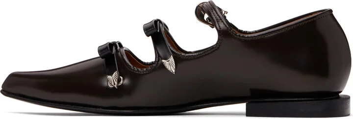 Toga Pulla SSENSE Exclusive Brown Pointed Toe Ballerina Flats - Image 3