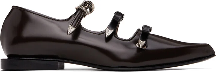 Toga Pulla SSENSE Exclusive Brown Pointed Toe Ballerina Flats