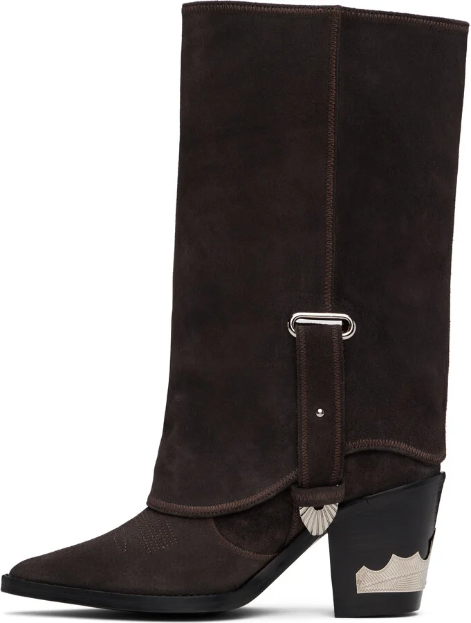 Toga Pulla SSENSE Exclusive Brown Western Style Boots - Image 3