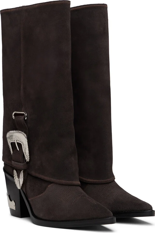 Toga Pulla SSENSE Exclusive Brown Western Style Boots - Image 4