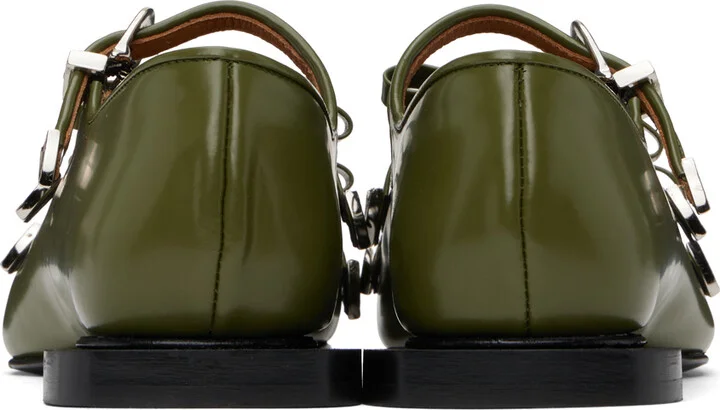 Toga Pulla SSENSE Exclusive Green Pointed Toe Ballerina Flats - Image 2