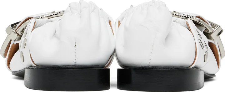 Toga Pulla SSENSE Exclusive White Cross Strap Ballerina Flats - Image 2