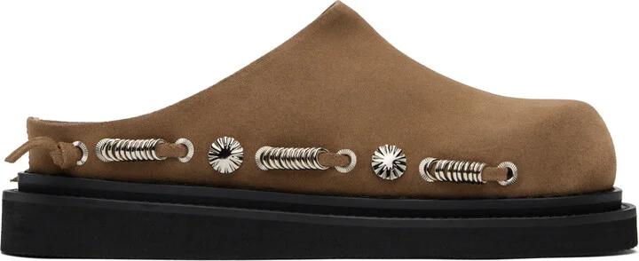 Toga Pulla Tan Suede Slip-on Loafers