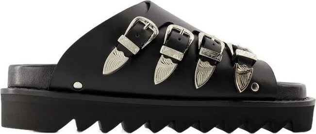 Toga Pulla Western-Buckle Slip-On Sandals