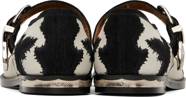 Toga Pulla White & Black Suede Loafers - Image 2