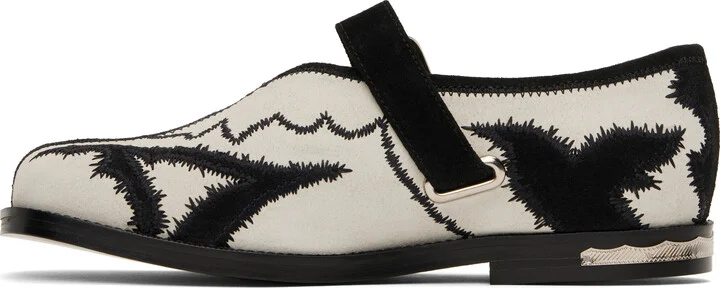 Toga Pulla White & Black Suede Loafers - Image 3