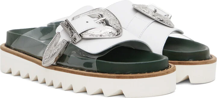 Toga Pulla White Buckle Sandals - Image 4
