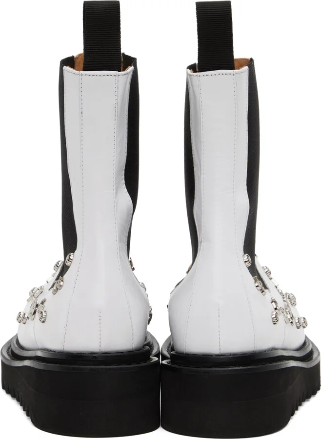 Toga Pulla White Embellished Boots - Image 2