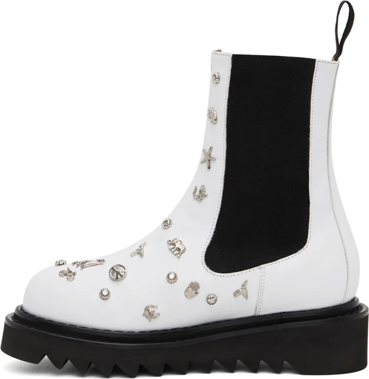 Toga Pulla White Embellished Boots - Image 3