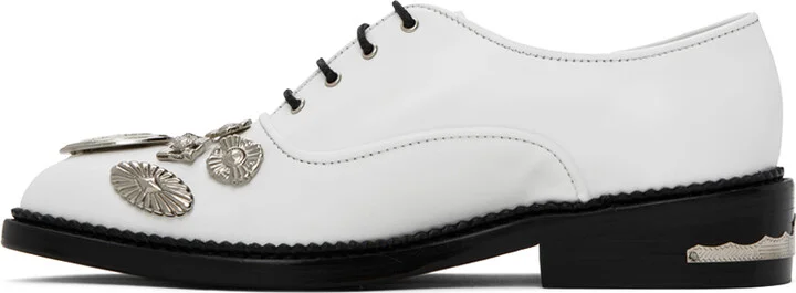 Toga Pulla White Embellished Oxfords - Image 3