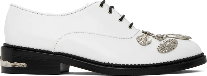 Toga Pulla White Embellished Oxfords