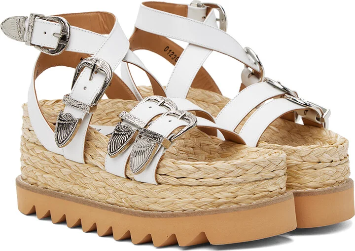 Toga Pulla White Pin-Buckle Platform Sandals - Image 4