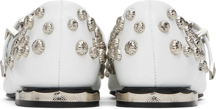 Toga Pulla White Polido Ballerina Flats - Image 2