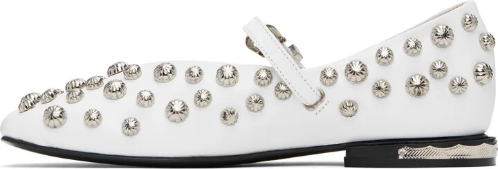 Toga Pulla White Polido Ballerina Flats - Image 3
