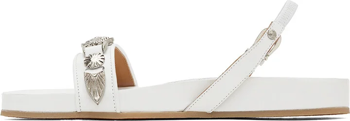 Toga Pulla White Slingback Sandals - Image 3