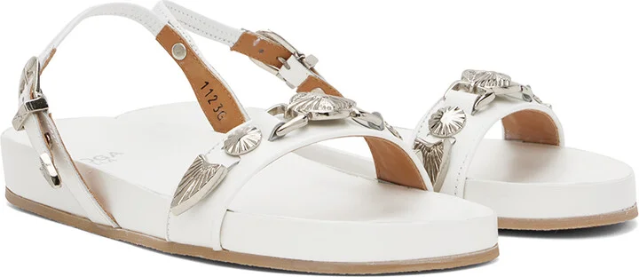 Toga Pulla White Slingback Sandals - Image 4