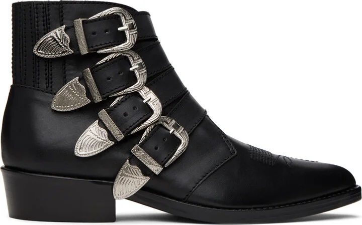 Toga Virilis Black Buckle Boots
