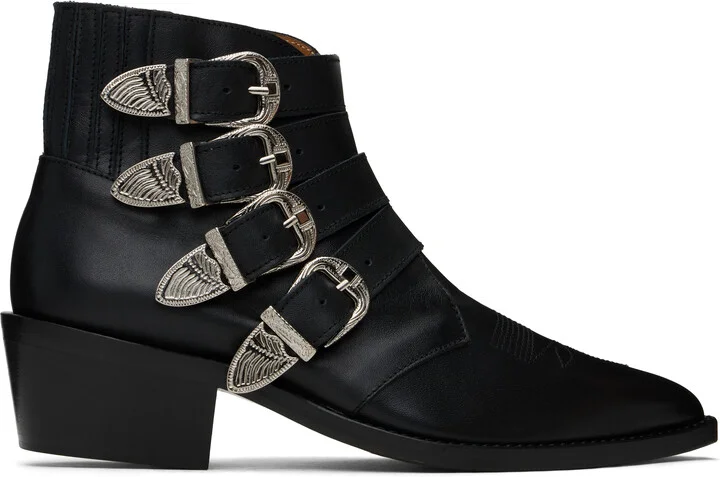 Toga Virilis Black Buckle Boots