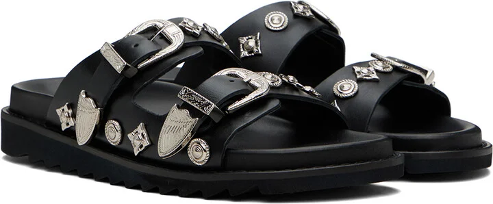Toga Virilis Black Buckle Sandals - Image 4