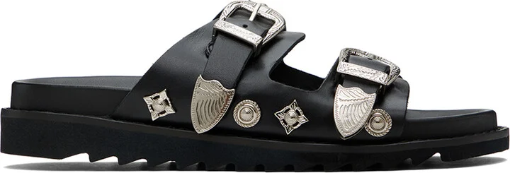 Toga Virilis Black Buckle Sandals