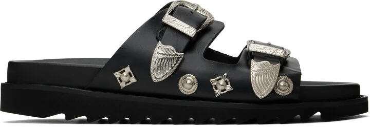 Toga Virilis Black Buckle Sandals
