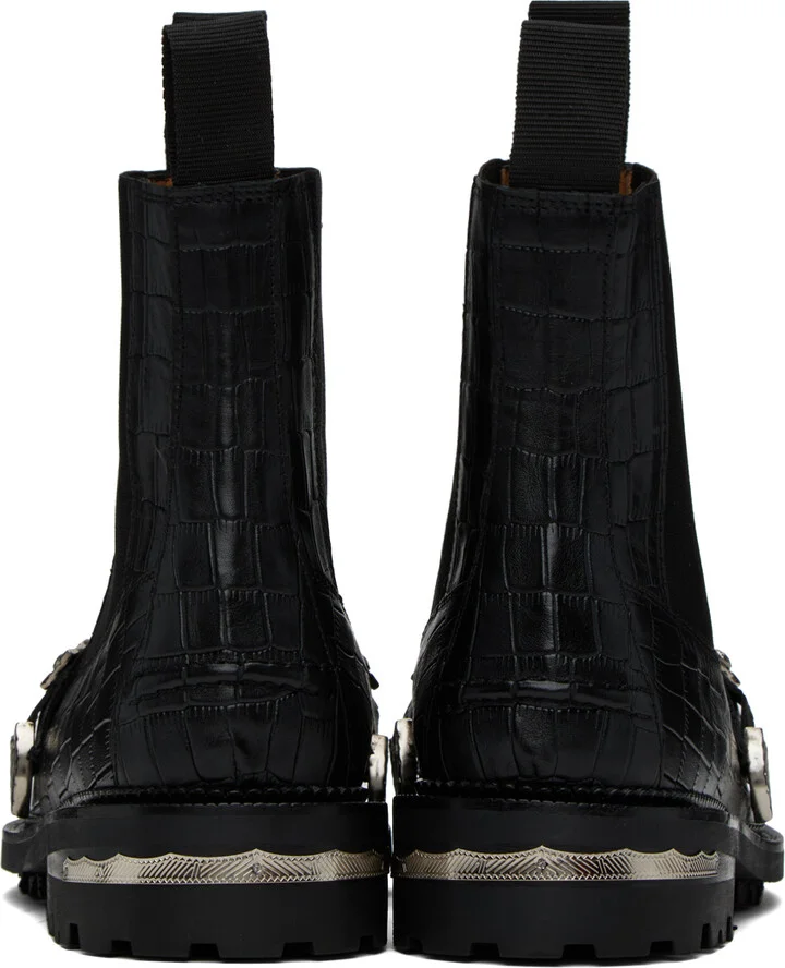 Toga Virilis Black Croc Chelsea Boots - Image 2