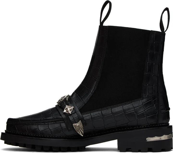 Toga Virilis Black Croc Chelsea Boots - Image 3