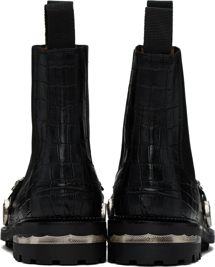 Toga Virilis Black Croc Chelsea Boots - Image 2