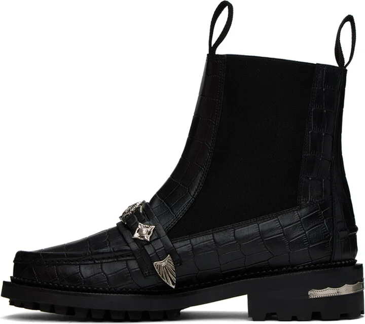 Toga Virilis Black Croc Chelsea Boots - Image 3