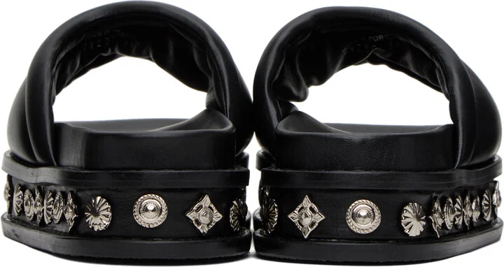 Toga Virilis Black Embellished Sandals - Image 2