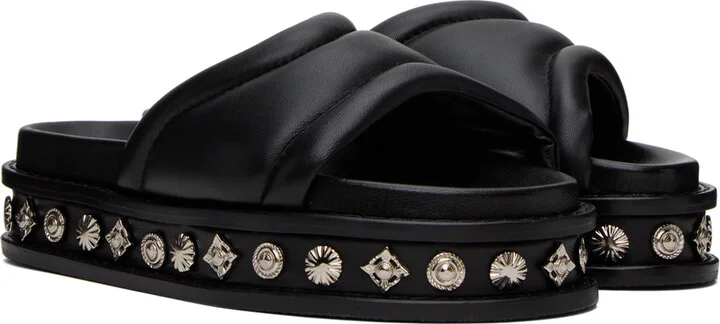 Toga Virilis Black Embellished Sandals - Image 4