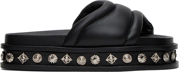 Toga Virilis Black Embellished Sandals