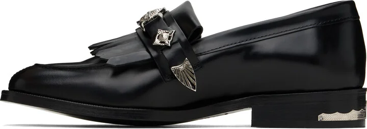 Toga Virilis Black Fringe Loafers - Image 3