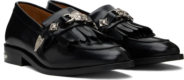 Toga Virilis Black Fringe Loafers - Image 4