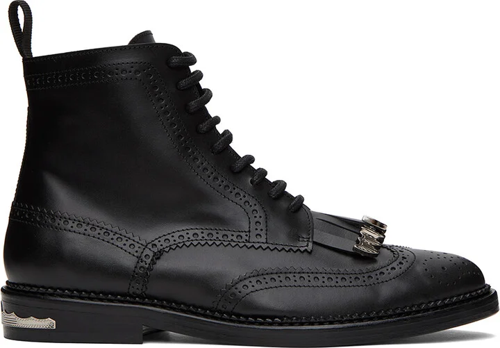 Toga Virilis Black Fringed Boots