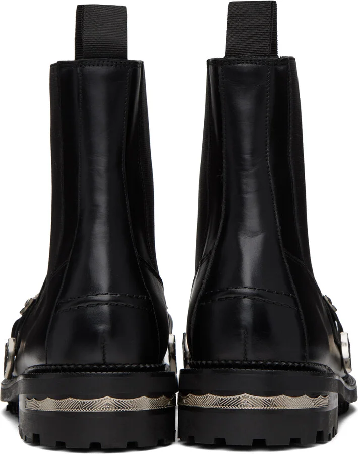 Toga Virilis Black Graphic Hardware Chelsea Boots - Image 2