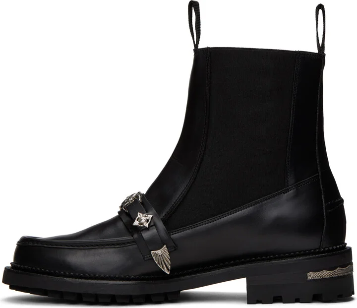 Toga Virilis Black Graphic Hardware Chelsea Boots - Image 3