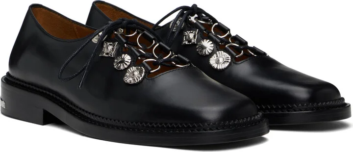 Toga Virilis Black Hard Leather Derbys - Image 4