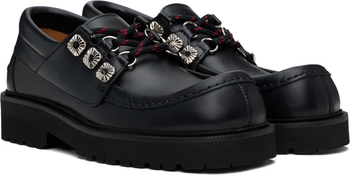 Toga Virilis Black Hard Leather Derbys - Image 4