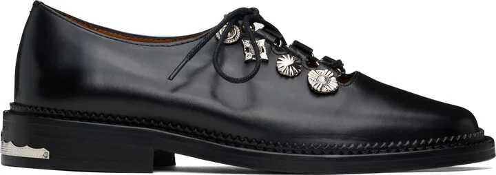 Toga Virilis Black Hard Leather Derbys