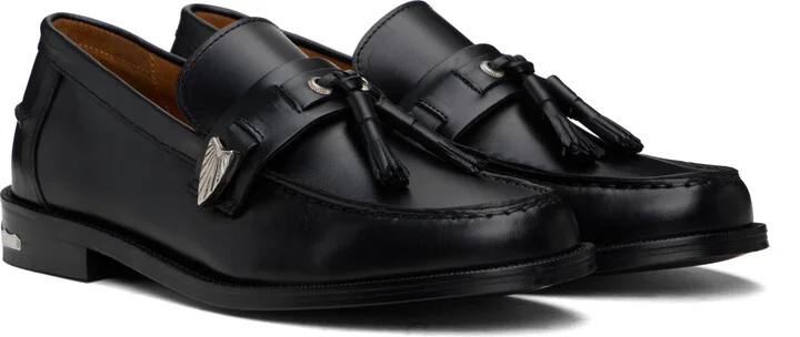 Toga Virilis Black Hard Leather Loafers - Image 4