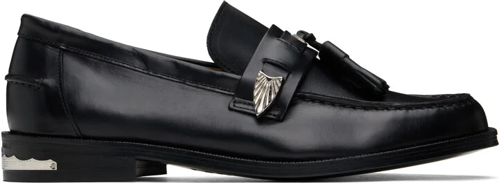 Toga Virilis Black Hard Leather Loafers