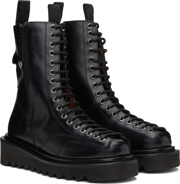 Toga Virilis Black Lace-Up Boots - Image 4