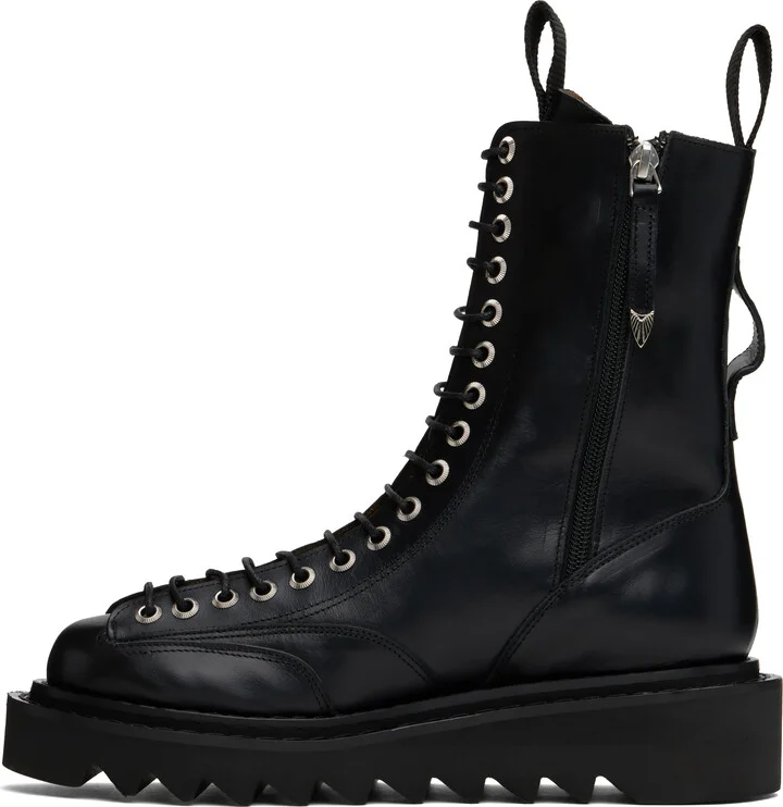 Toga Virilis Black Lace-Up Boots - Image 3