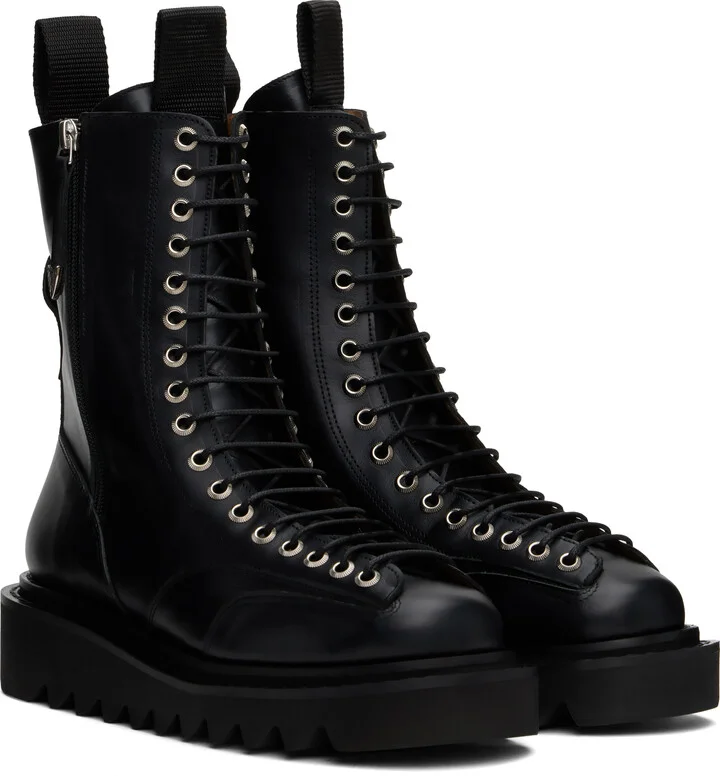 Toga Virilis Black Lace-Up Boots - Image 4