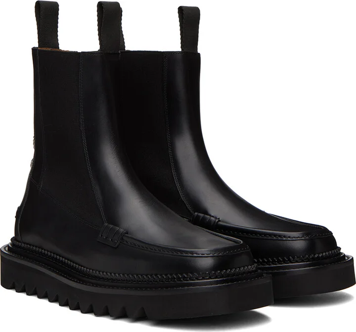 Toga Virilis Black Leather Chelsea Boots - Image 4
