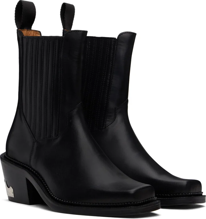 Toga Virilis Black Leather Chelsea Boots - Image 4
